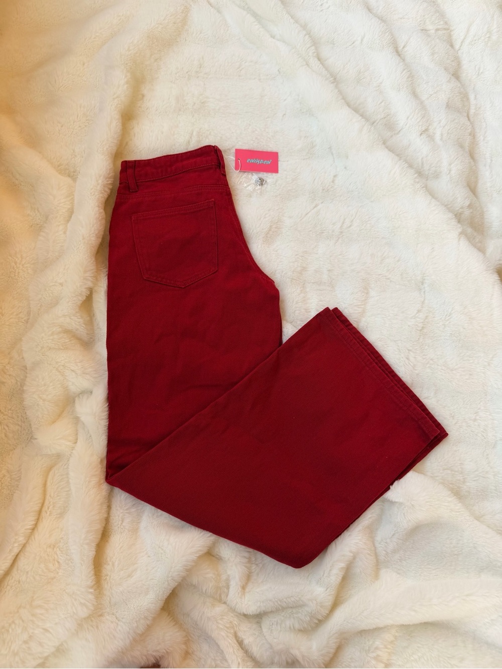 Edikted Deep Red Low -Waist Jeans